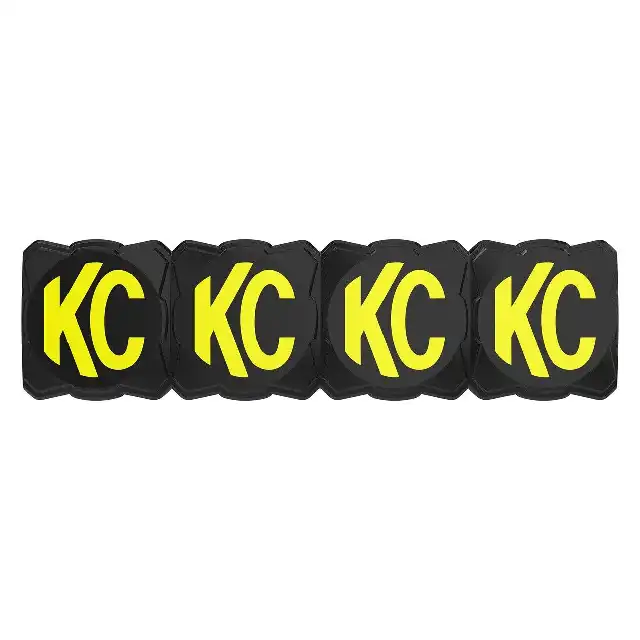 KC Hilites Flex Bar Light Cover Black With Yellow Kc Logo 10 Inch