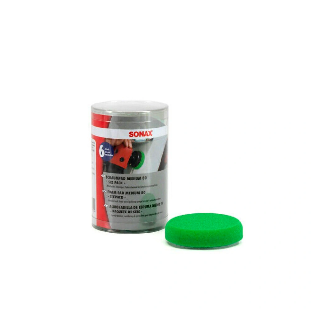 SONAX Polishing Sponge Green Medium Six Pack