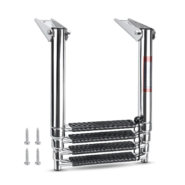 BAB AL BURHAN Stainless Steel Telescopic Ladder 4-Step