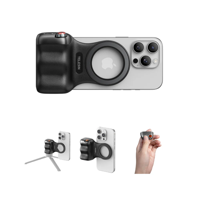 TELESIN Fun Shot Magnetic Grip 2 Black