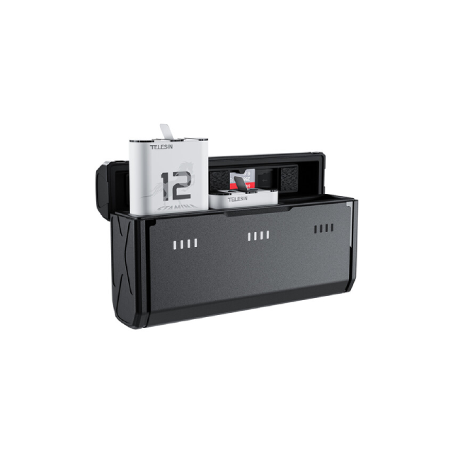 TELESIN Pocket-Size 3-Slot Charger Box & 2 Stamina Batteries Kit for GoPro HERO 